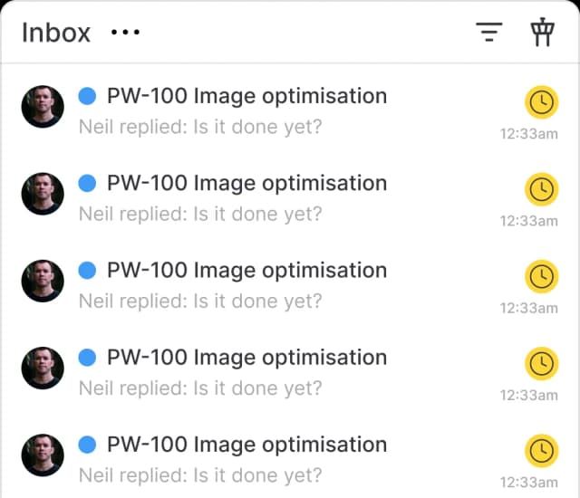 TanTap next actions interface